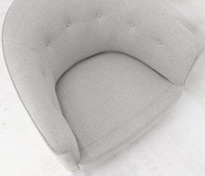 EstablishedLines New Basket Weave Wool Flax Blend Upholstery Barrel Back Lounge Chairs