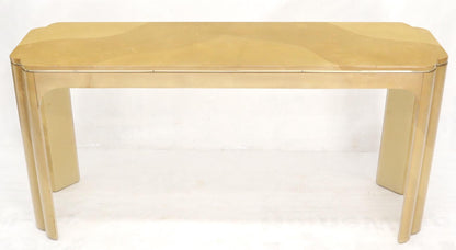 EstablishedLines Faux Goat Skin Tan Console Sofa Table