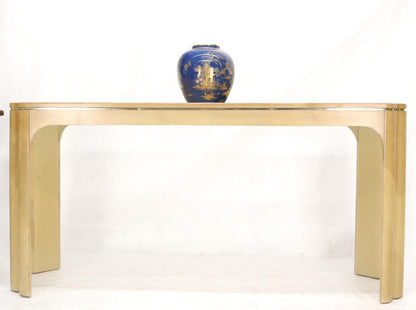 EstablishedLines Faux Goat Skin Tan Console Sofa Table