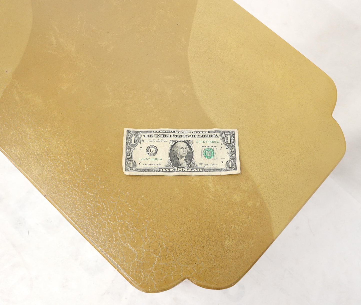 EstablishedLines Faux Goat Skin Tan Console Sofa Table