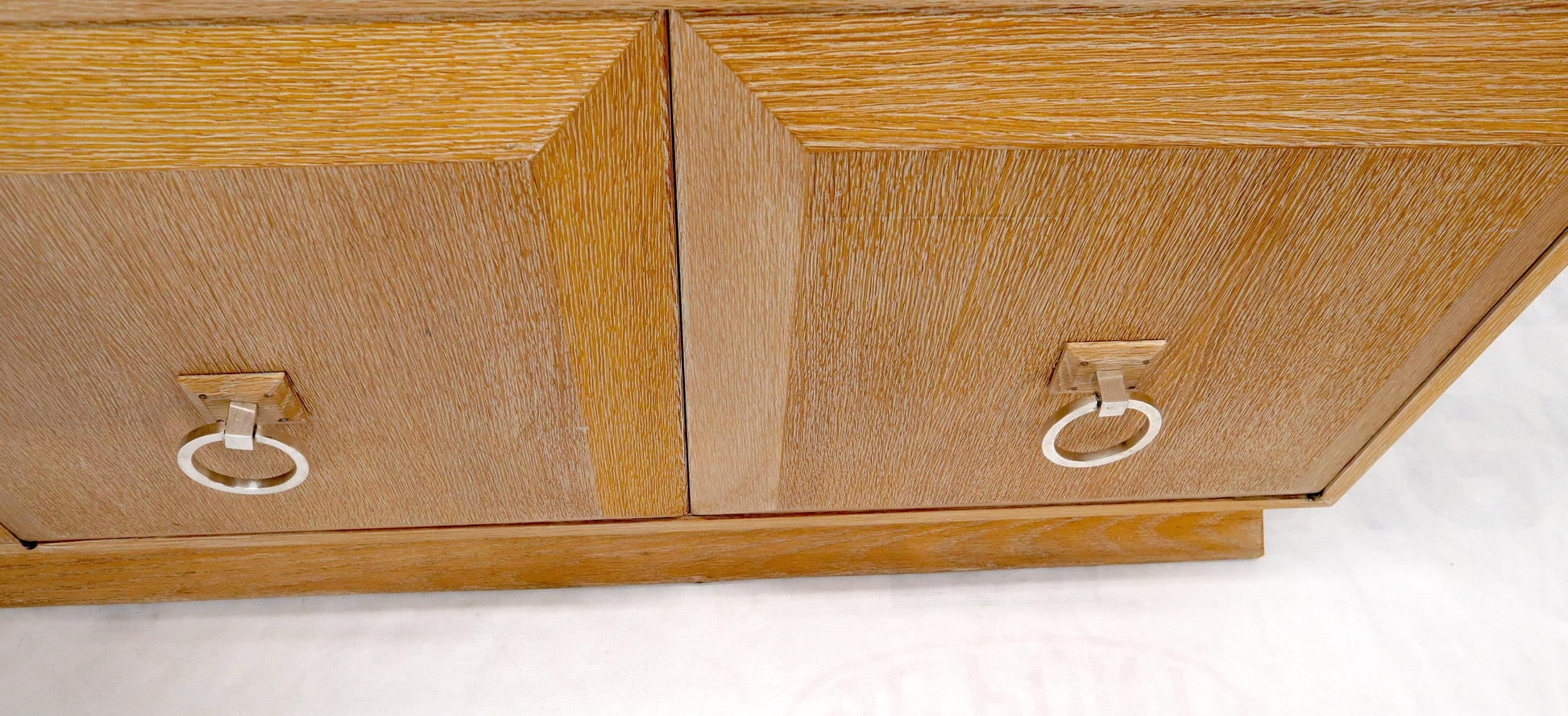 EstablishedLines Cerused White Wash Oak Drop Front Secretary Desk Bookcase Credenza