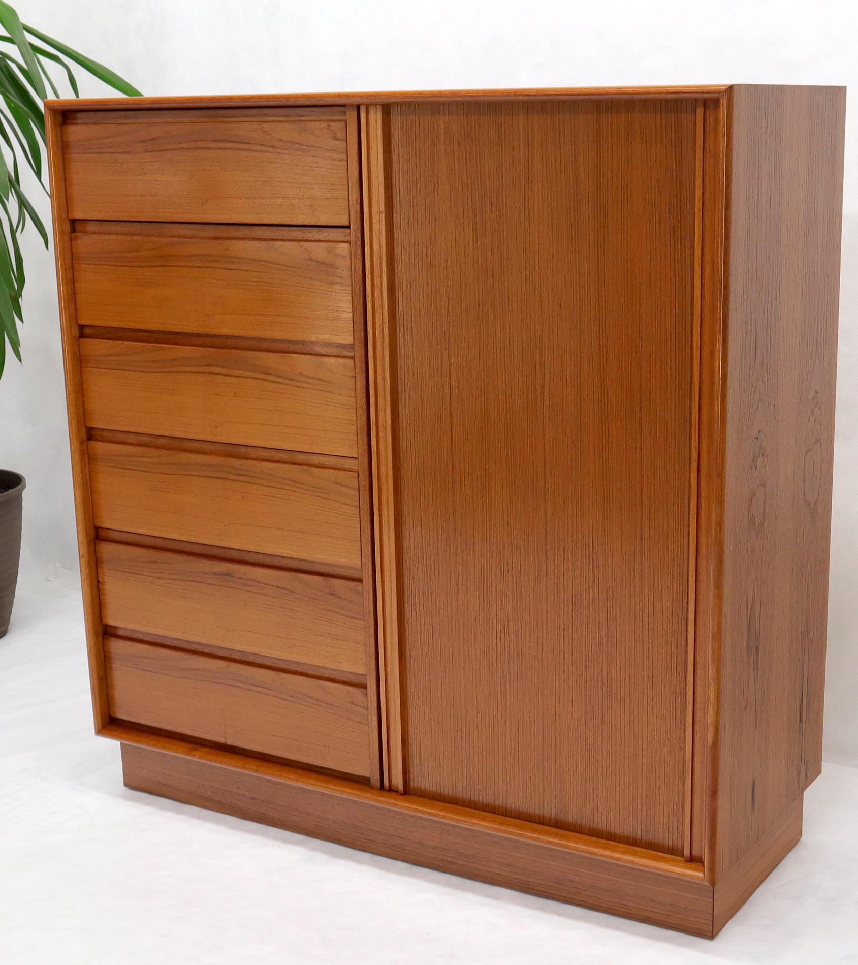 EstablishedLines Tambour Door Side by Side 13 Drawers Large Teak Gentleman Chest Dresser Cabinet