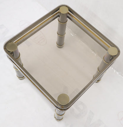 EstablishedLines Chrome Brass Smoked Glass Side End Coffee Table Stand