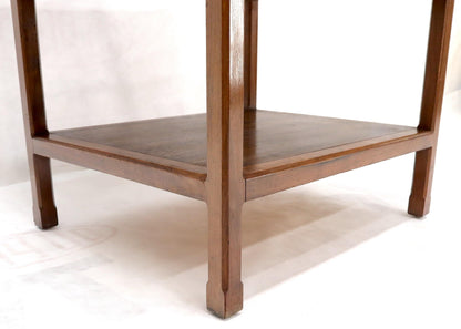 EstablishedLines John Widdicomb Solid Walnut Oak Interior Travertine Top End Table Stand