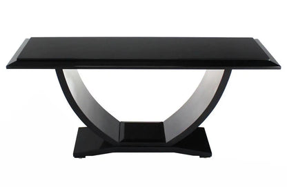 Black Lacquer U-Shape Arched Base Console Table by Drexel
