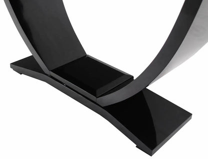 Black Lacquer U-Shape Arched Base Console Table by Drexel
