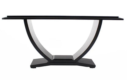 Black Lacquer U-Shape Arched Base Console Table by Drexel