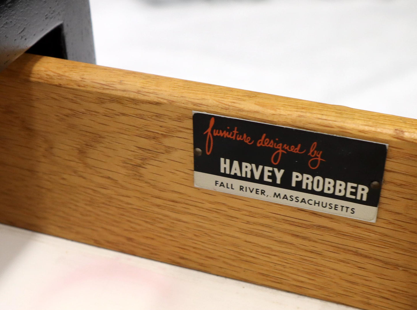 EstablishedLines Harvey Probber Black Lacquer Mahogany Brass Hardware and Legs 4 Drawer Chest