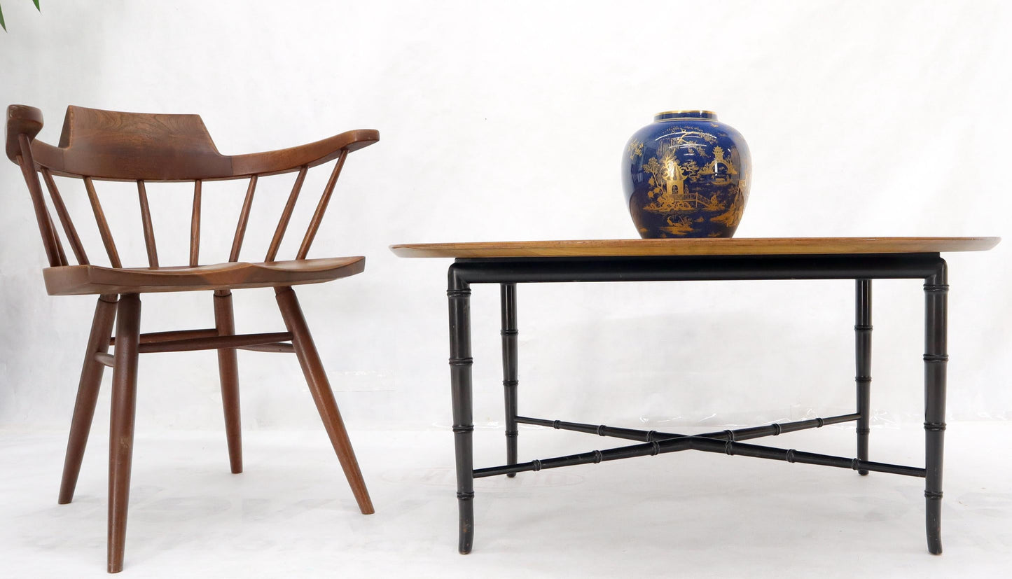 EstablishedLines Tapered Faux Bamboo Leg Oval Top Coffee Table