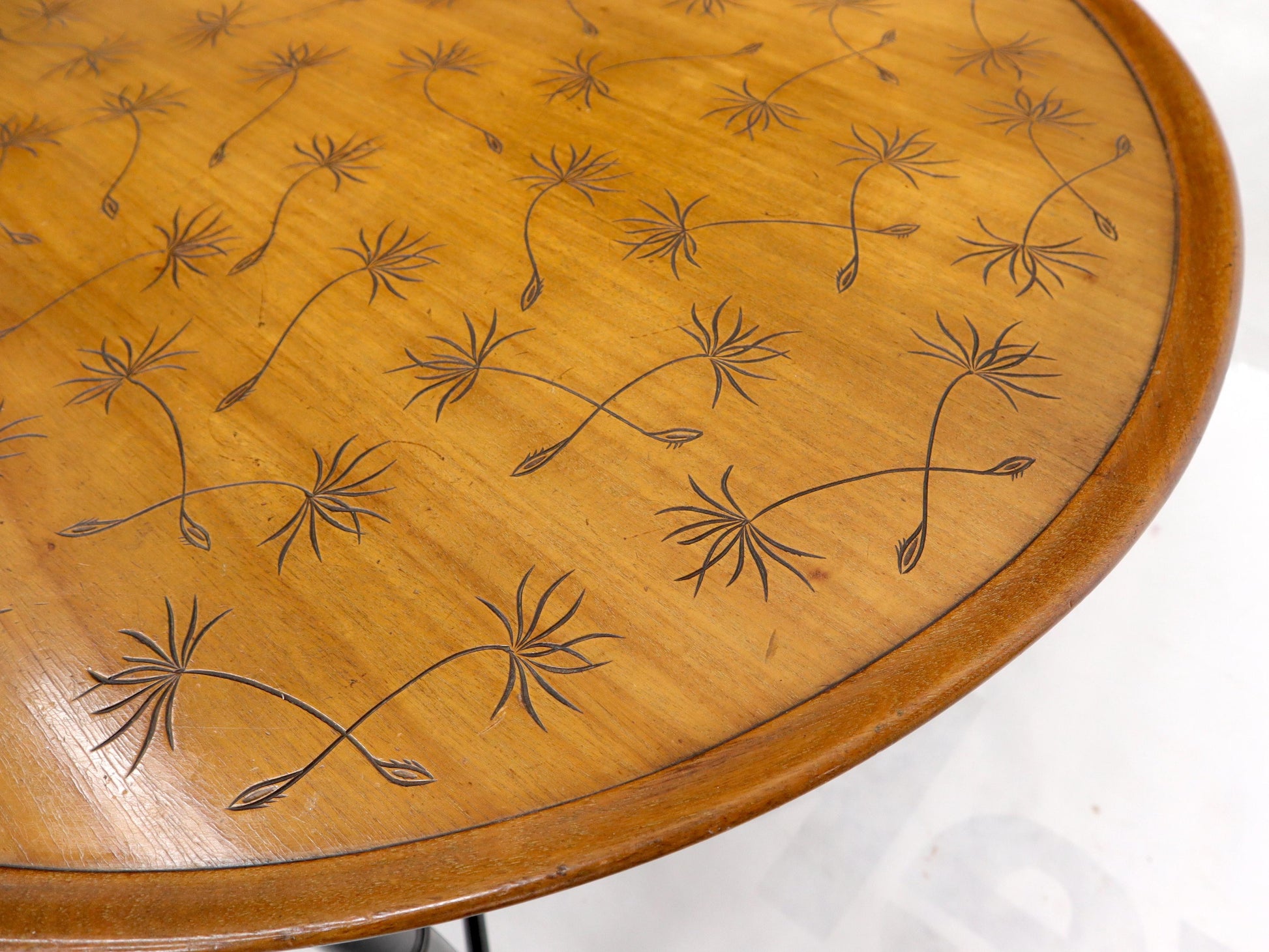 EstablishedLines Tapered Faux Bamboo Leg Oval Top Coffee Table