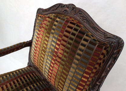 EstablishedLines Pair of Wide Carved French Provincial Style Lounge Living Room Fireside Chairs