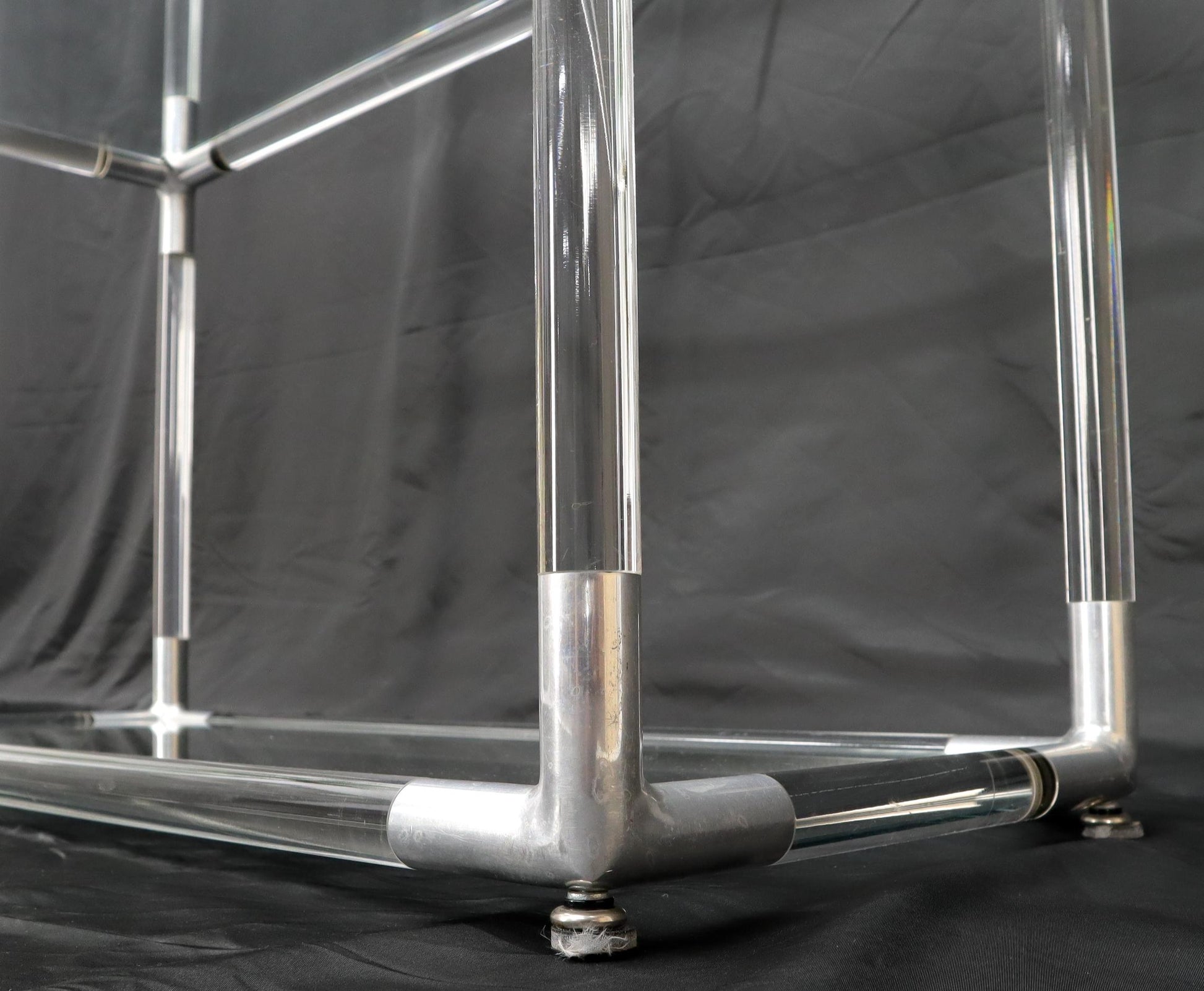 EstablishedLines 5-Tier Lucite and Glass Mid-Century Modern Étagère Shelf Wall Unit