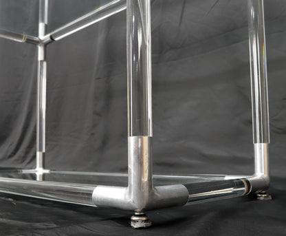 EstablishedLines 5-Tier Lucite and Glass Mid-Century Modern Étagère Shelf Wall Unit