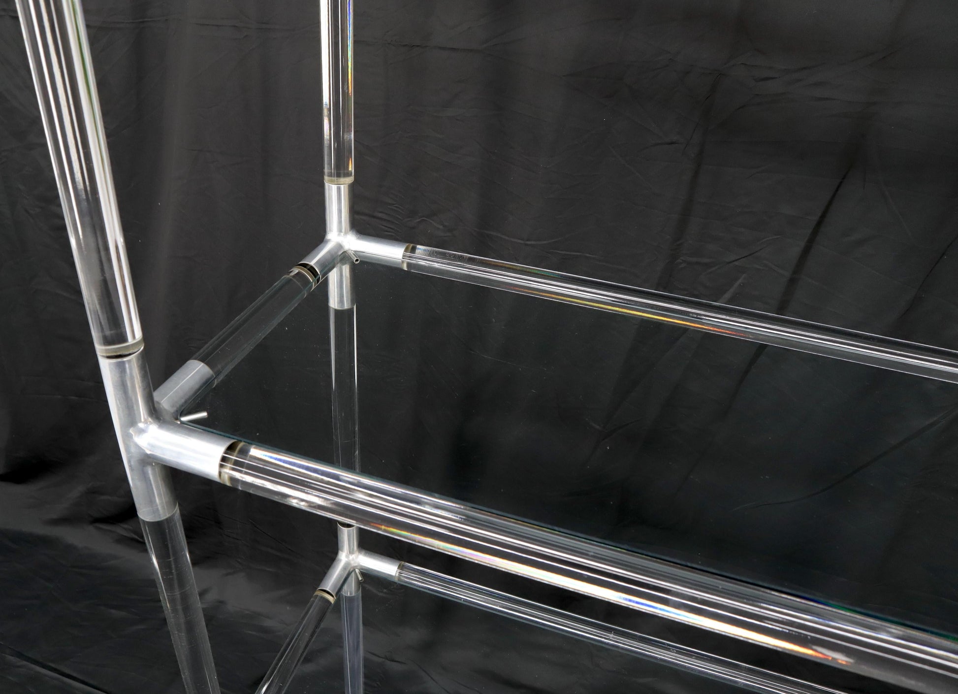 EstablishedLines 5-Tier Lucite and Glass Mid-Century Modern Étagère Shelf Wall Unit