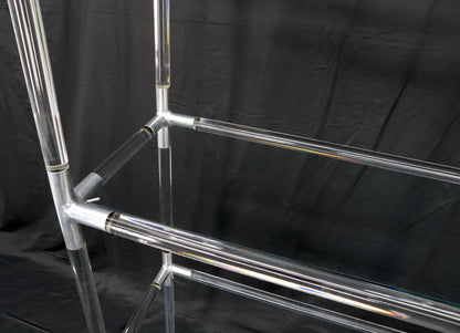 EstablishedLines 5-Tier Lucite and Glass Mid-Century Modern Étagère Shelf Wall Unit
