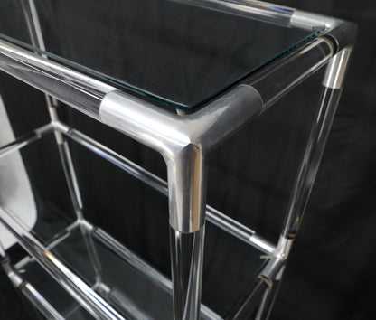 EstablishedLines 5-Tier Lucite and Glass Mid-Century Modern Étagère Shelf Wall Unit