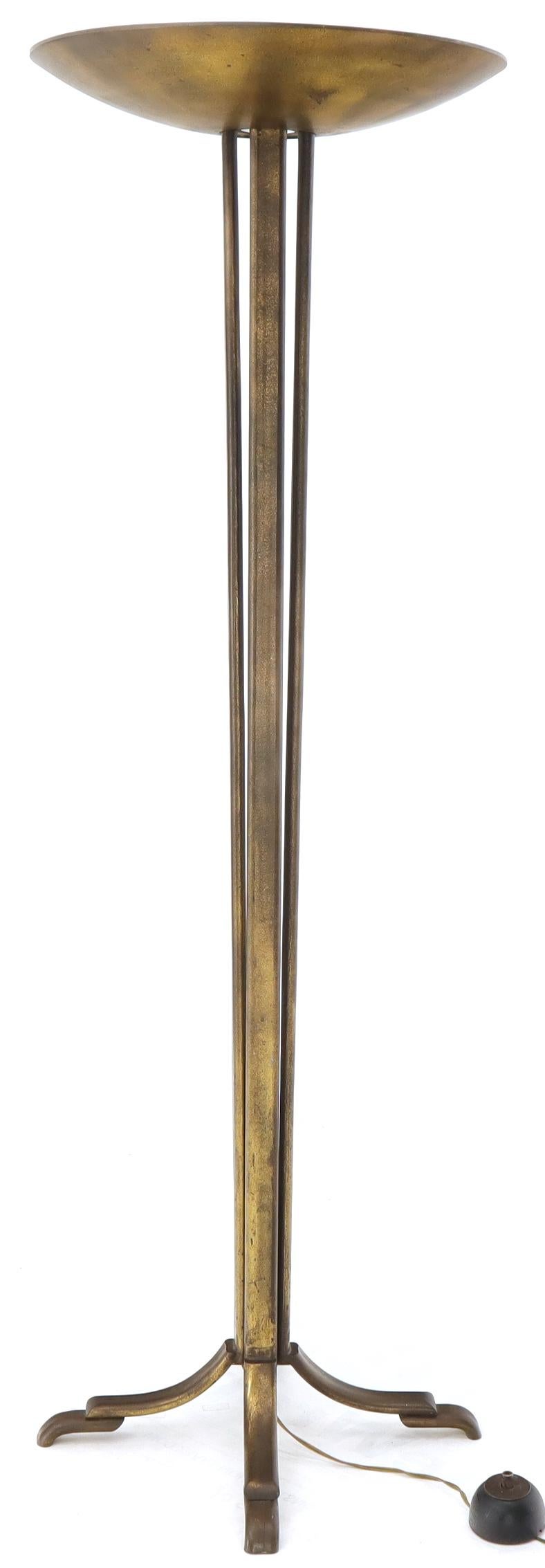 Cross Base 68 Tall Metal Dish Shade Floor Lamp