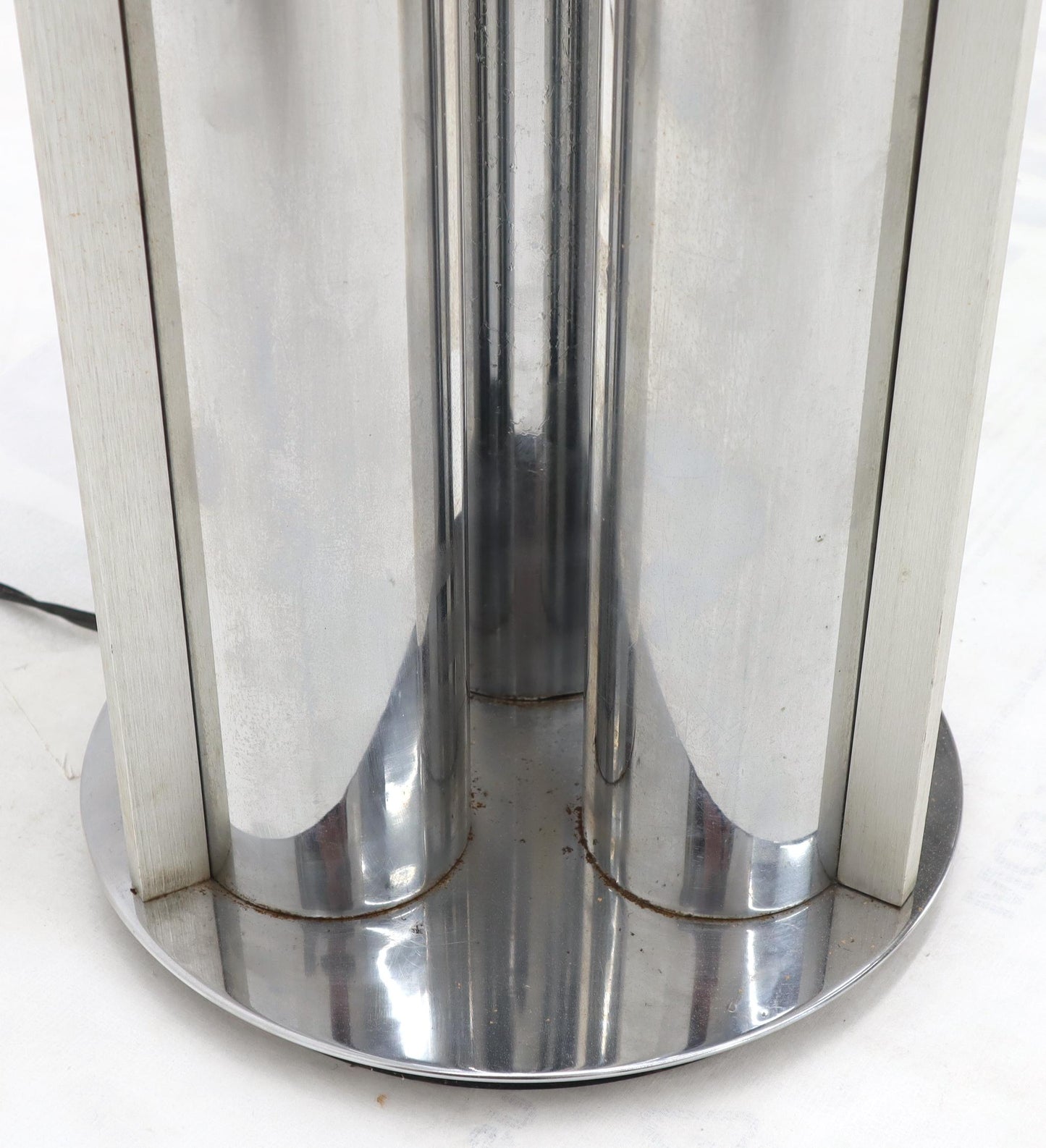 Chrome Triple Candle Shape Cylinder Base Glass Prisms Floor Lamp