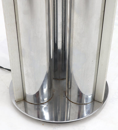 Chrome Triple Candle Shape Cylinder Base Glass Prisms Floor Lamp