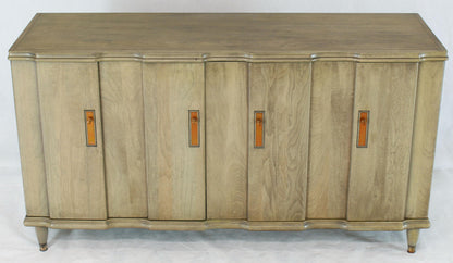 Horn Tone Cerused Finished Sideboard Credenza with Folding Double Doors