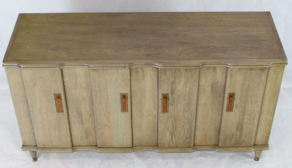 Horn Tone Cerused Finished Sideboard Credenza with Folding Double Doors