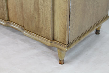Horn Tone Cerused Finished Sideboard Credenza with Folding Double Doors