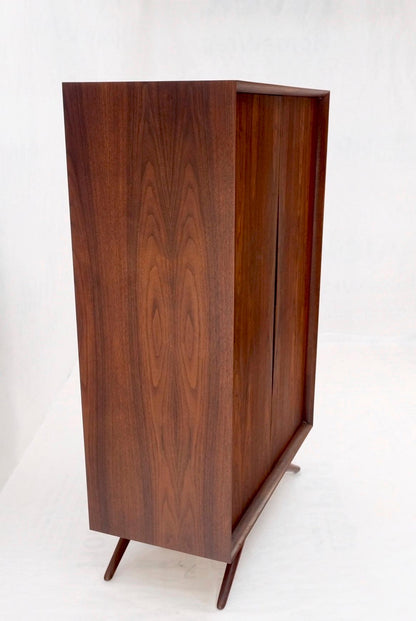EstablishedLines Vladimir Kagan Walnut Dresser Two Door Cabinet Chifforobe on Slayed Legs Mint!