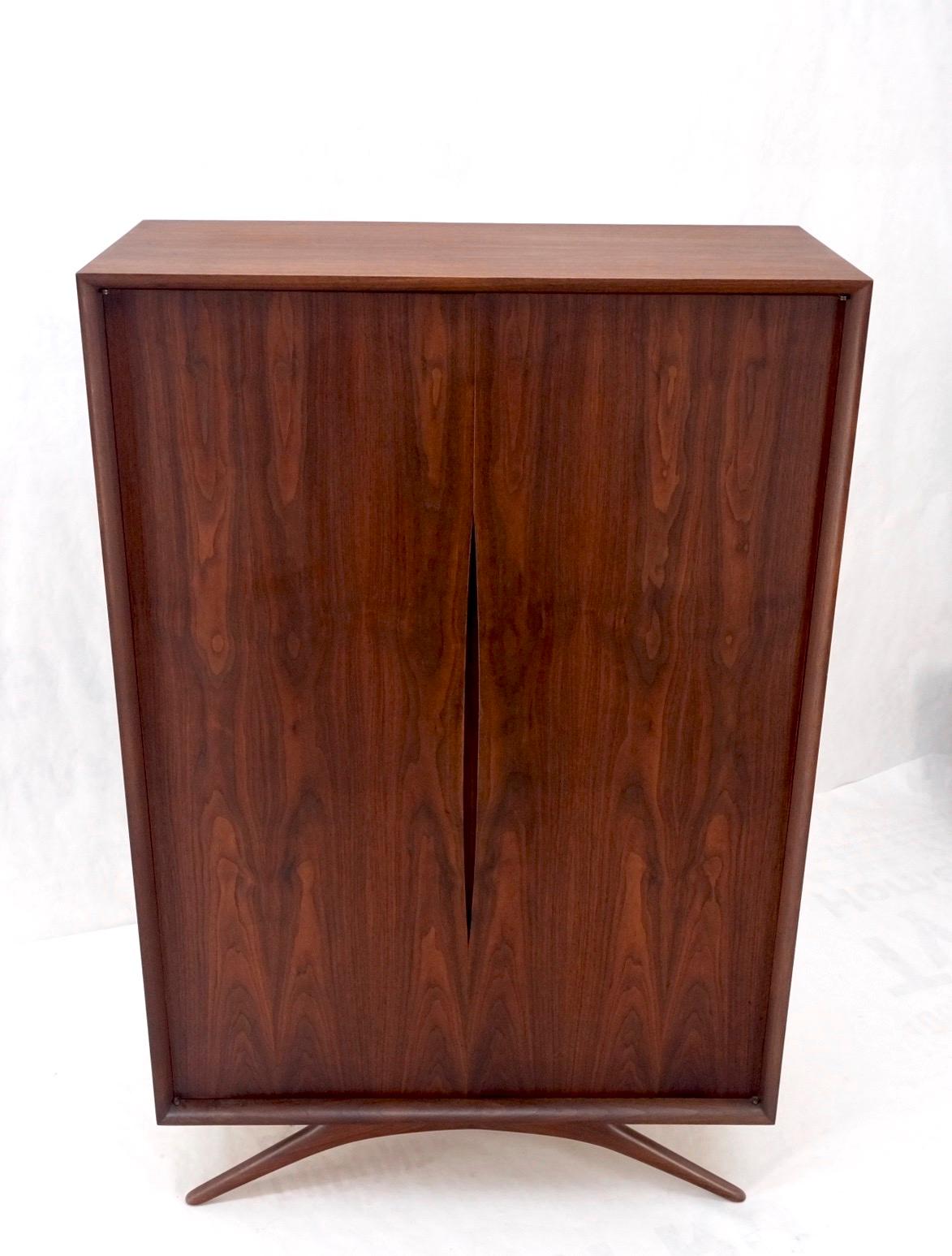 EstablishedLines Vladimir Kagan Walnut Dresser Two Door Cabinet Chifforobe on Slayed Legs Mint!