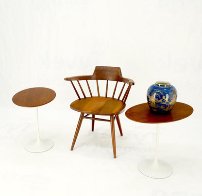 EstablishedLines Pair of Knoll Saarinen Oval Walnut Tulip Side End Tables Stands Mint!