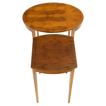 EstablishedLines Set of Burl Wood Oval Nesting Tables by Baker