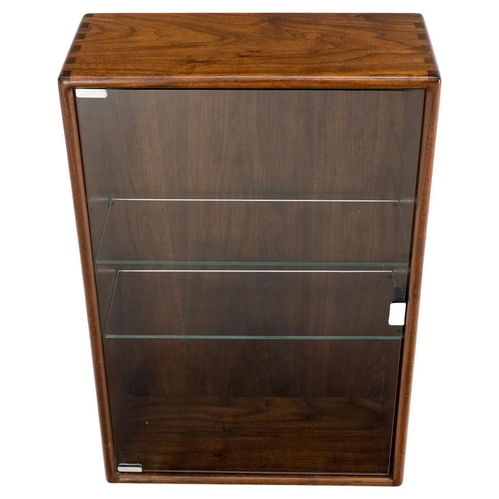 EstablishedLines Solid Walnut Dovetailed Construction Design Glass Door Custom Hanging Cabinet