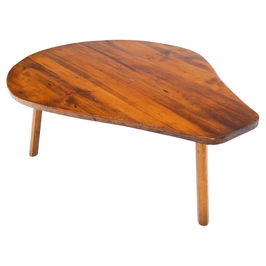 EstablishedLines Vintage Arts & Crafts Varnished Pine Guitar Shape Coffee Table Shaker Style MINT