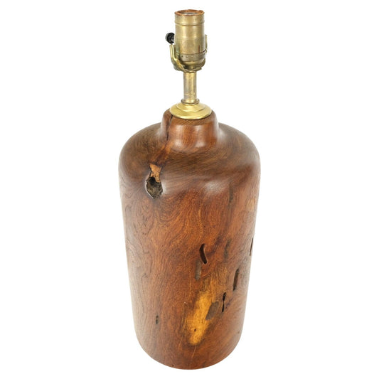 EstablishedLines Turned Vase Shape Solid Rosewood Table Lamp Mid-Century Modern Mint