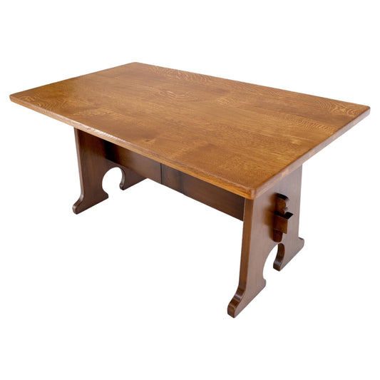 EstablishedLines Arts & Crafts Solid Oak Library Dinign Table by L.& J.G. Stickley