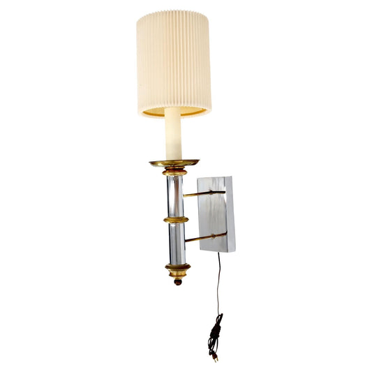 EstablishedLines Fine Chrome Brass Mid Century Modern Sconce Light Fixture Lamp