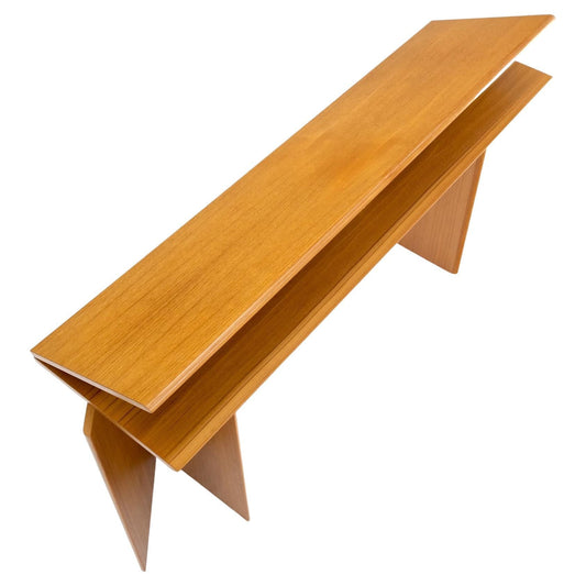 EstablishedLines Danish Mid-Century Modern Convertible Fold Out Console Dining Table 1 Drawer