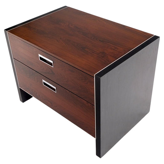 EstablishedLines Mid Century Modern Rosewood Two Drawers End Table NightStand by John Stuart MINT