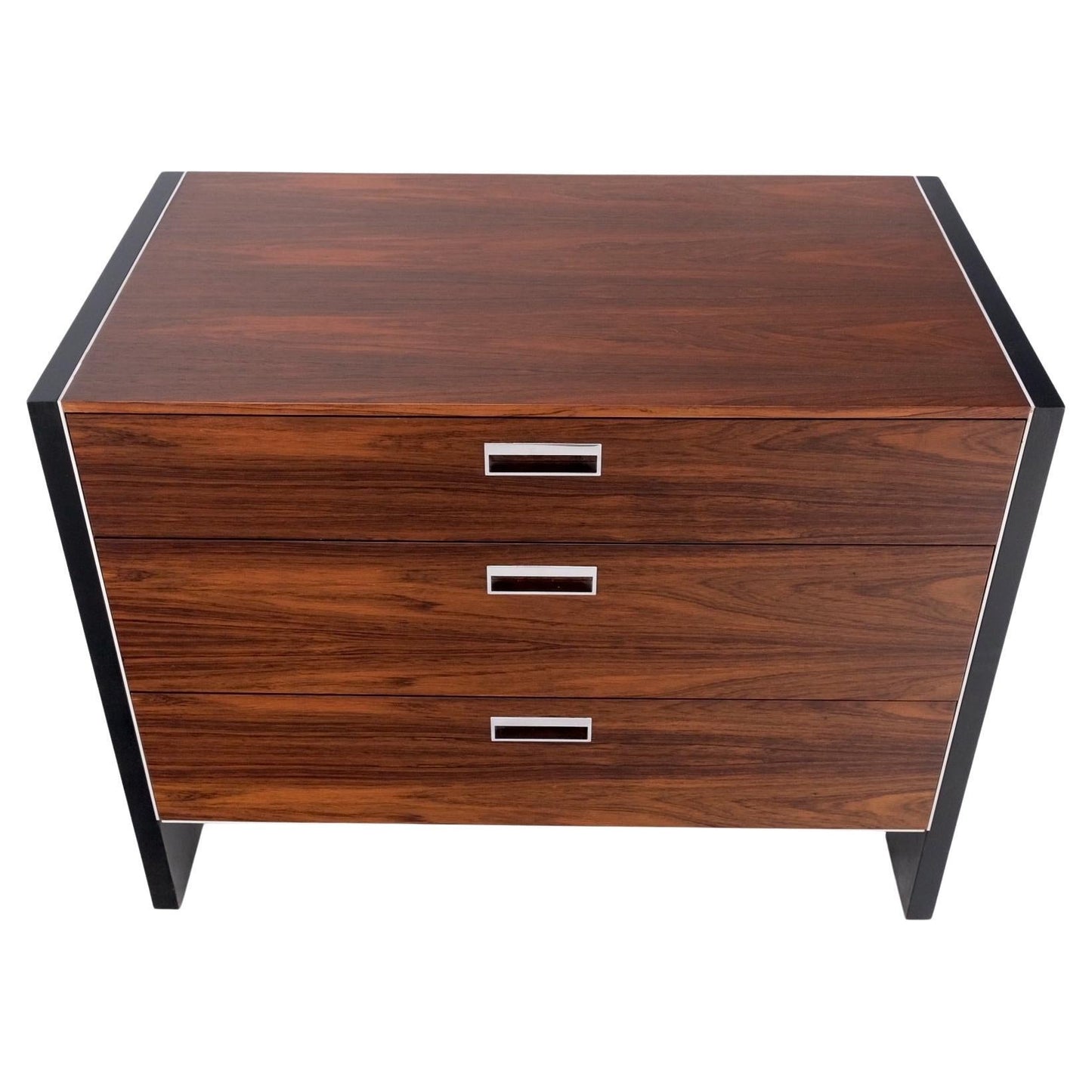 EstablishedLines John Stuart Three Drawer Rosewood Bachelor Chest Mid Century Console Stand Mint!