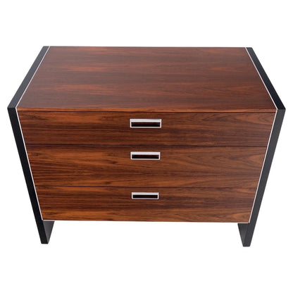 EstablishedLines John Stuart Three Drawer Rosewood Bachelor Chest Mid Century Console Stand Mint!