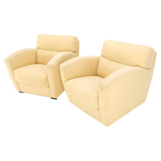 EstablishedLines Pair of Vintage Roche Bobois Club Lounge Arm Chairs Mid Century Modern MINT!