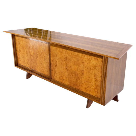 EstablishedLines George Nakashima for Widdicomb Long Dresser Credenza Cabinet Burl Sliding Doors