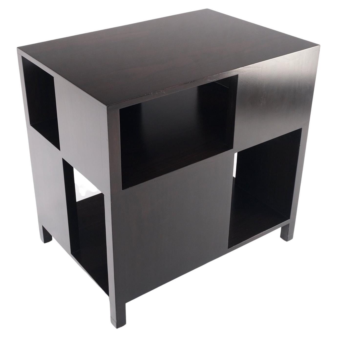 EstablishedLines Dunbar Mid-Century Ebonised Walnut Checker Pattern Side End Table Stand Mint!