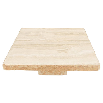 EstablishedLines Square Travertine Mid Italian Century Modern Live Edge Coffee Center Table