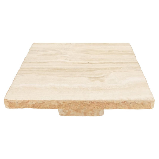 EstablishedLines Square Travertine Mid Italian Century Modern Live Edge Coffee Center Table
