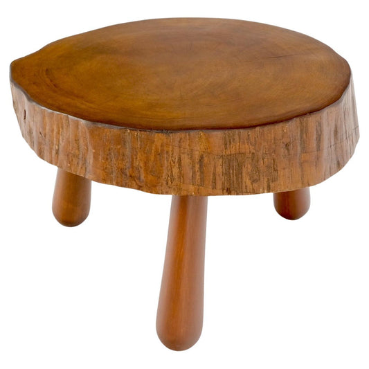 EstablishedLines Baseball Bat Legs Heavy Stomp Live Edge Top Side End Coffee Occasional Table