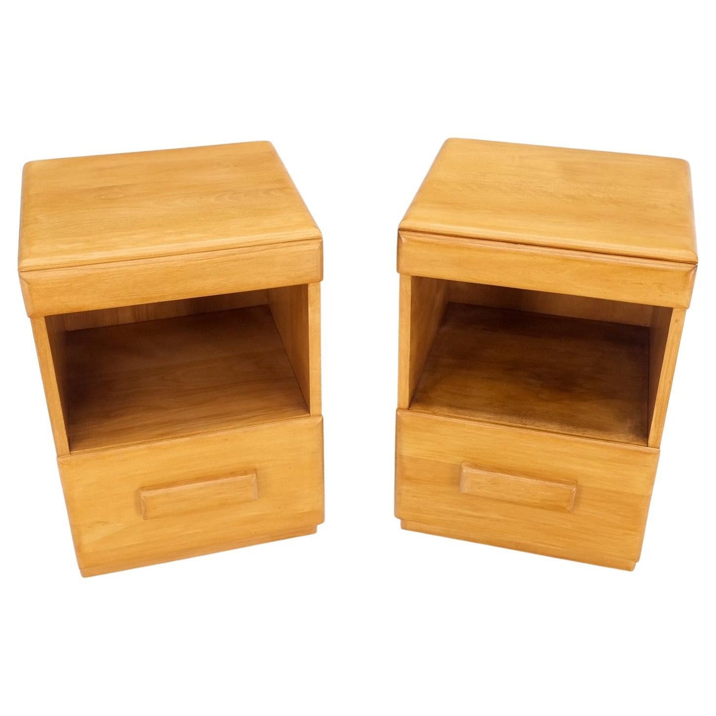 EstablishedLines Russel Wright Conant Ball Pair Mid Century Modern Blond Birch Night Stands MINT!