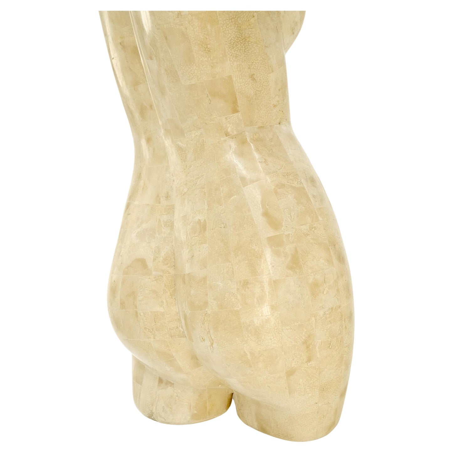 EstablishedLines Tessellated Stone Marble Travertine Sculpture of Nude Female Torso Mint!