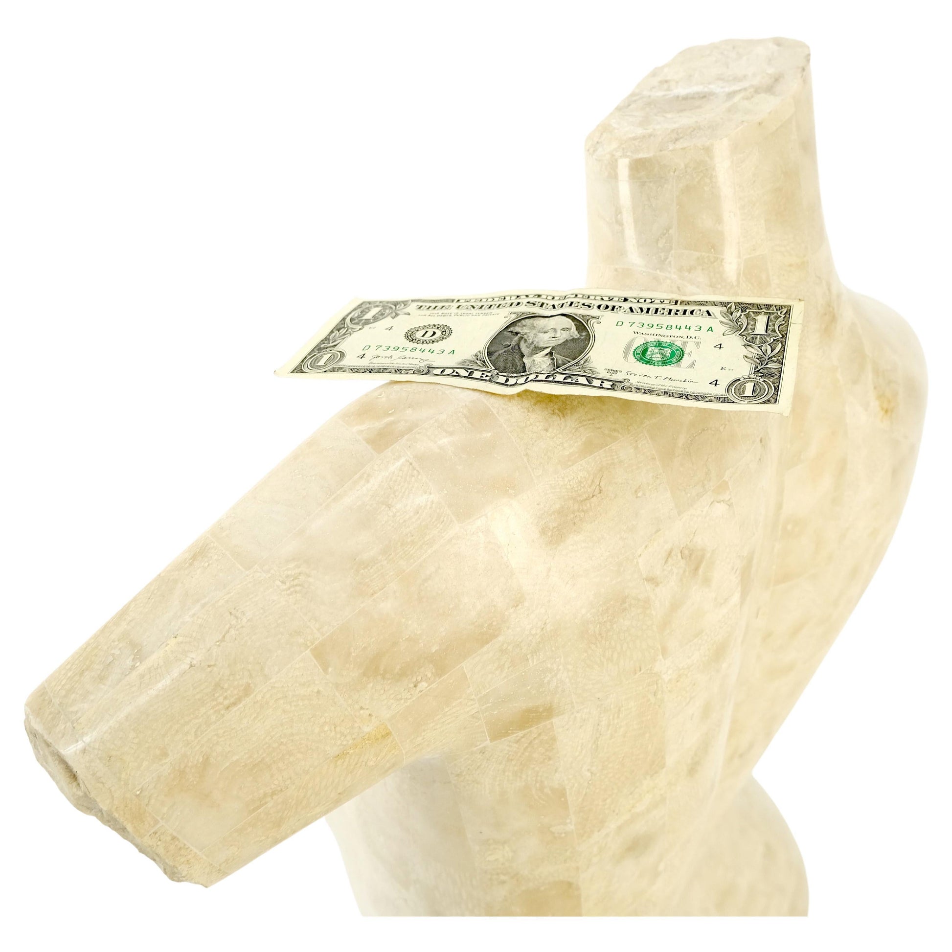 EstablishedLines Tessellated Stone Marble Travertine Sculpture of Nude Female Torso Mint!