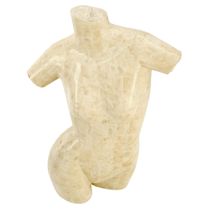 EstablishedLines Tessellated Stone Marble Travertine Sculpture of Nude Female Torso Mint!