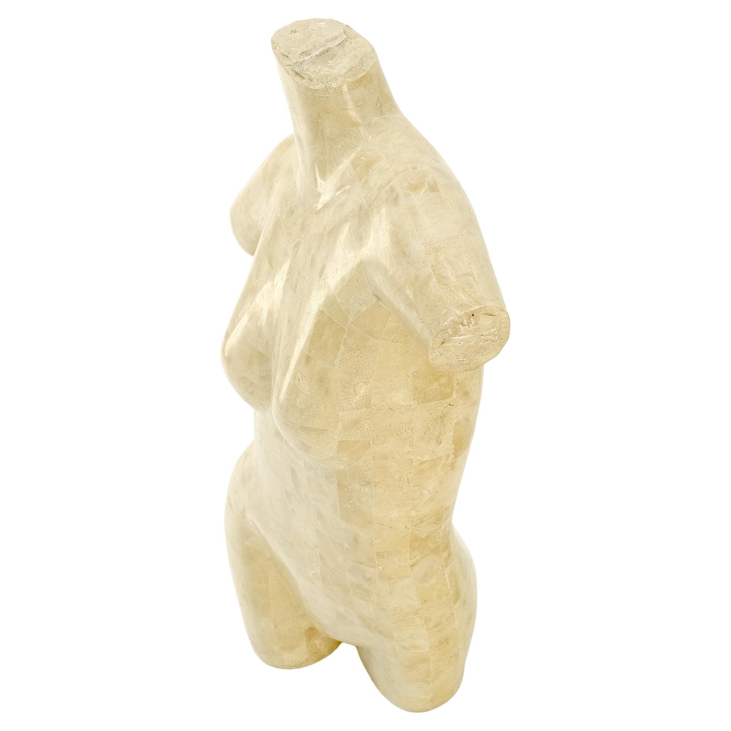EstablishedLines Tessellated Stone Marble Travertine Sculpture of Nude Female Torso Mint!